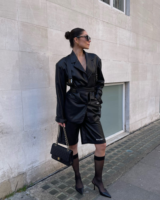 Oversized black blazer for women