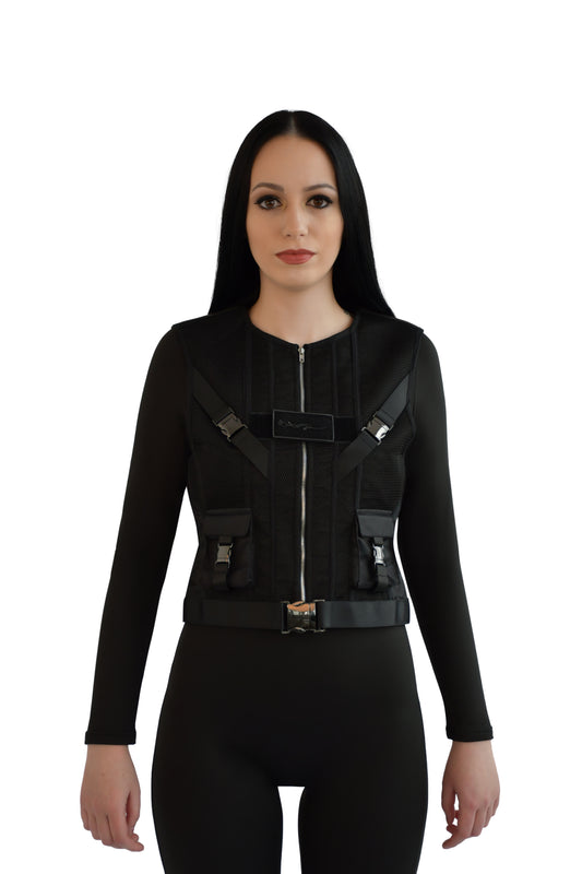 Women's Tactical Mesh Vest with Straps and Utility Pockets